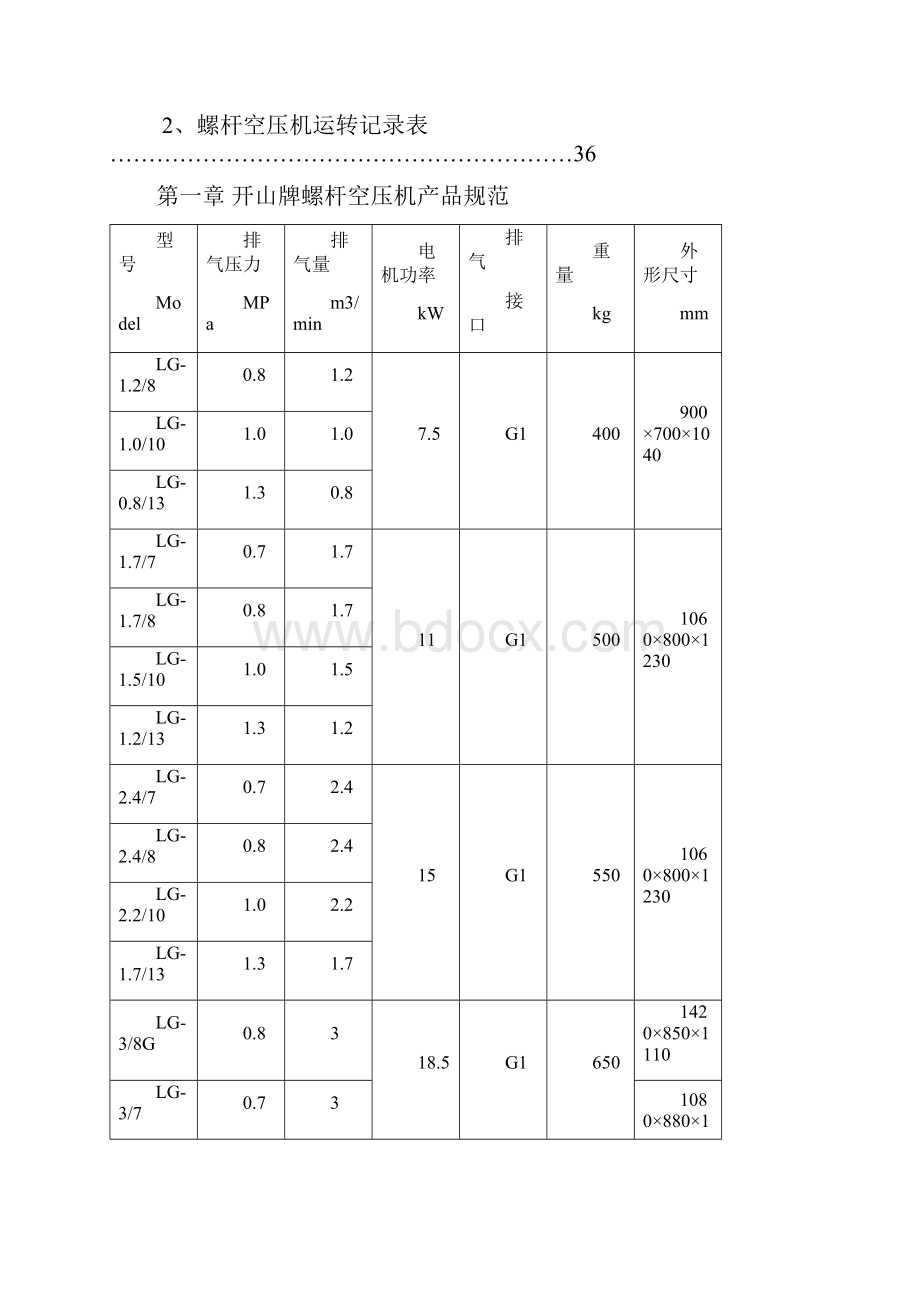 开山LG系列喷油螺杆空压机说明手册.docx_第3页