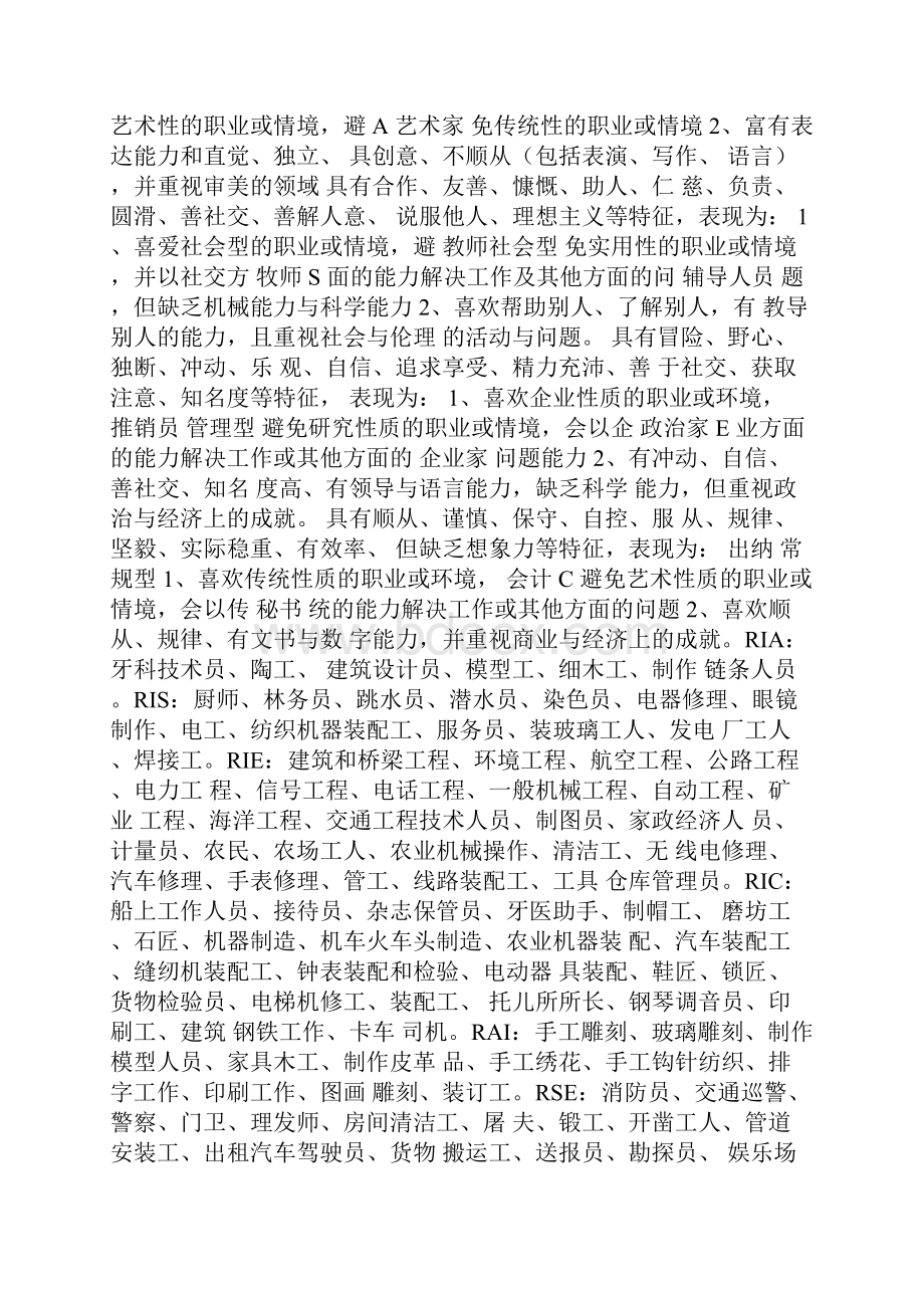 霍兰德职业兴趣测试结果分析报告.docx_第3页