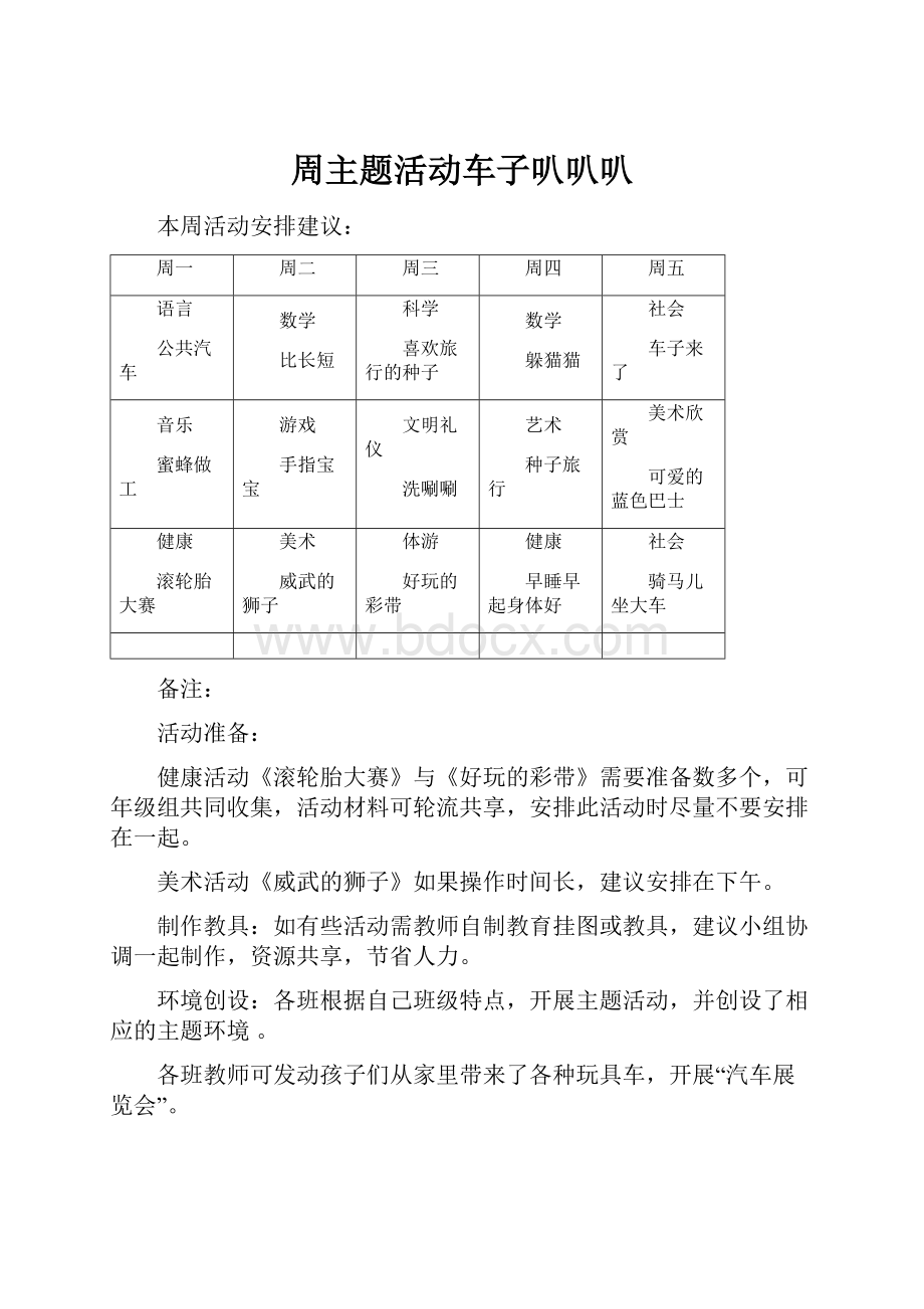 周主题活动车子叭叭叭.docx_第1页