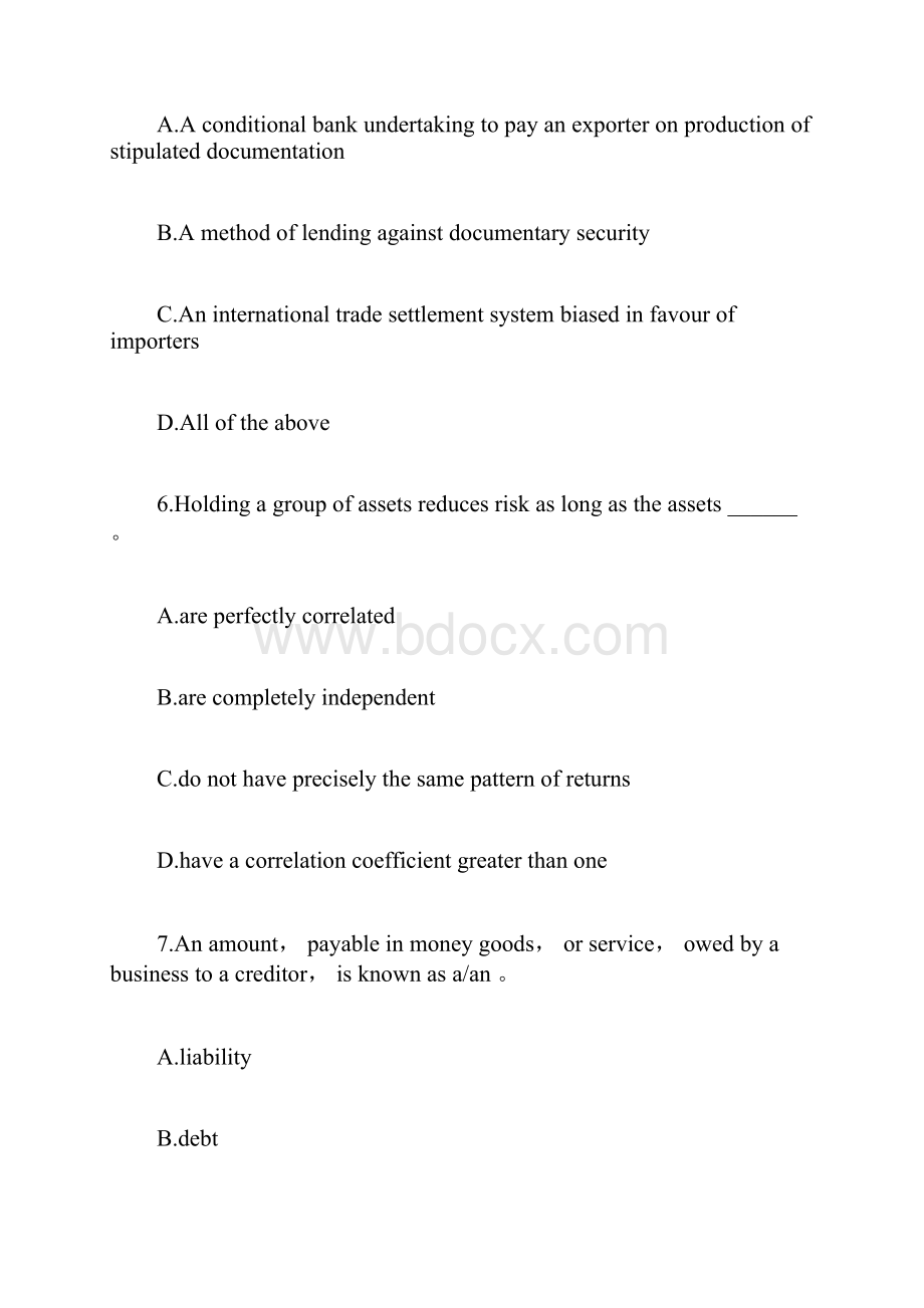 金融英语FECT证书考试模拟题1英语学习doc.docx_第3页