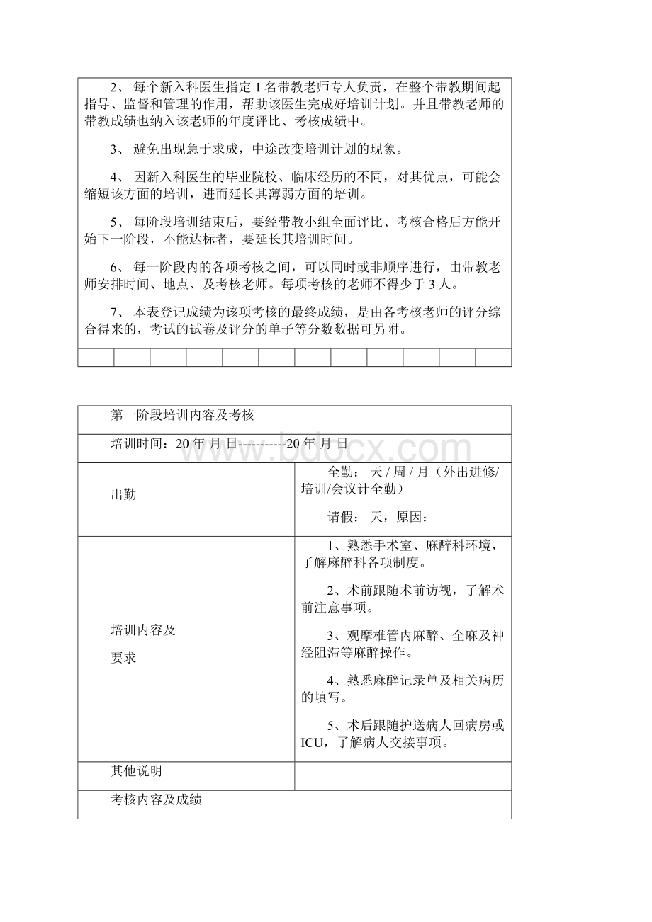 麻醉科住院医师培训计划实施及表格.docx_第2页