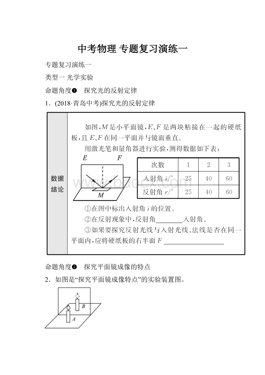 中考物理 专题复习演练一.docx