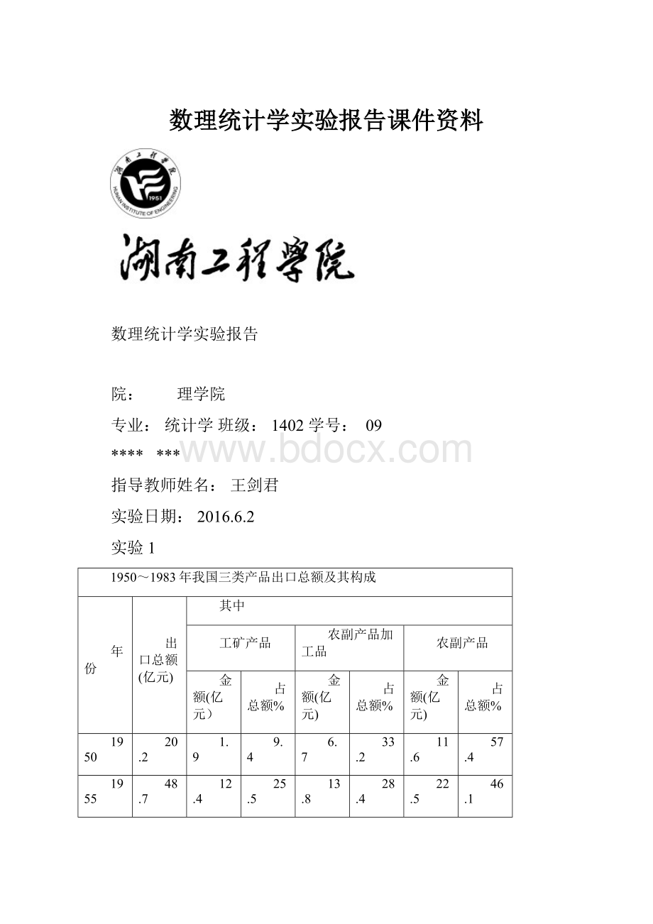 数理统计学实验报告课件资料.docx