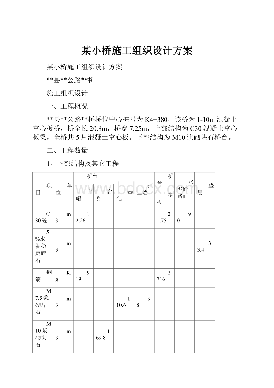 某小桥施工组织设计方案.docx