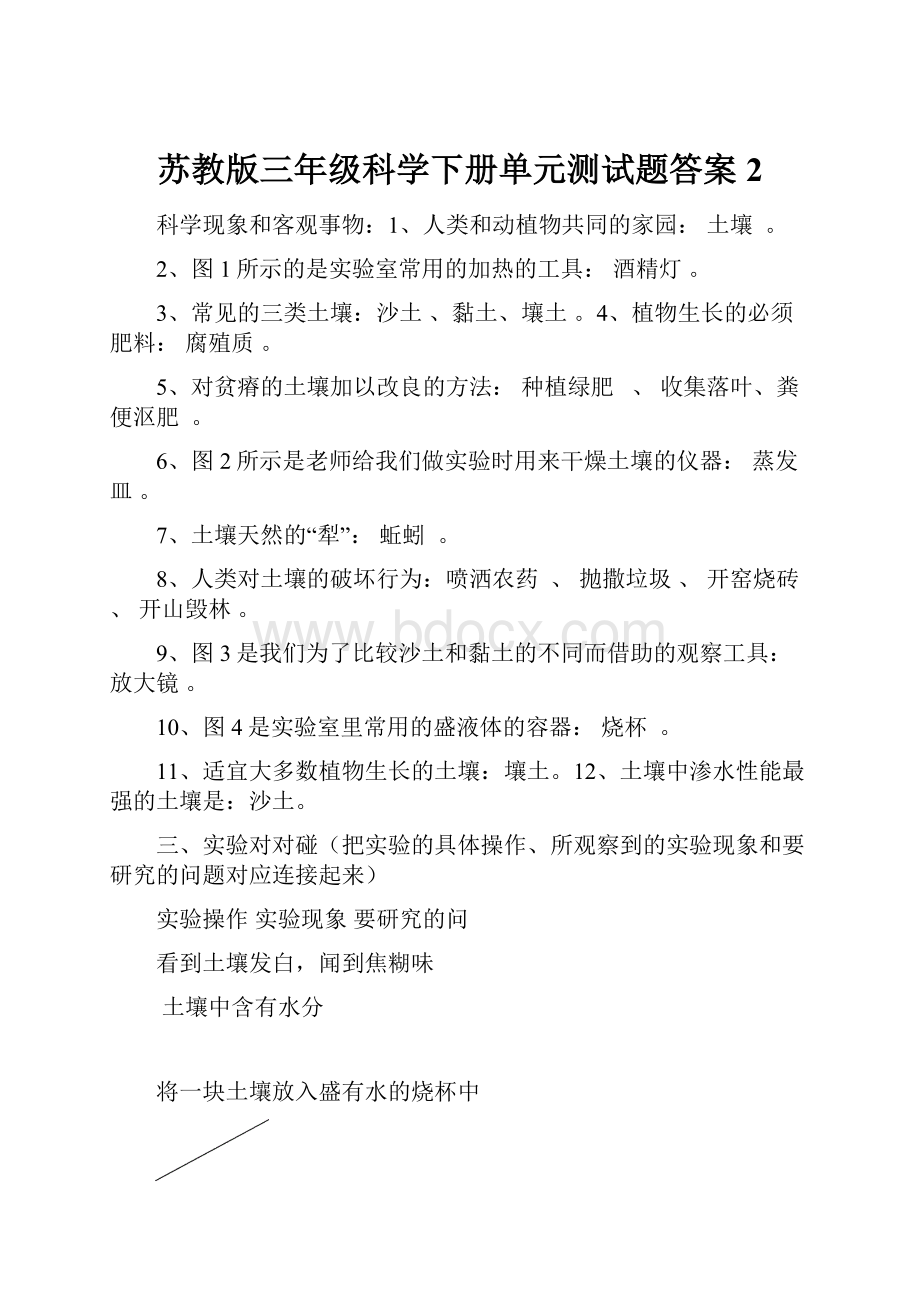 苏教版三年级科学下册单元测试题答案 2.docx