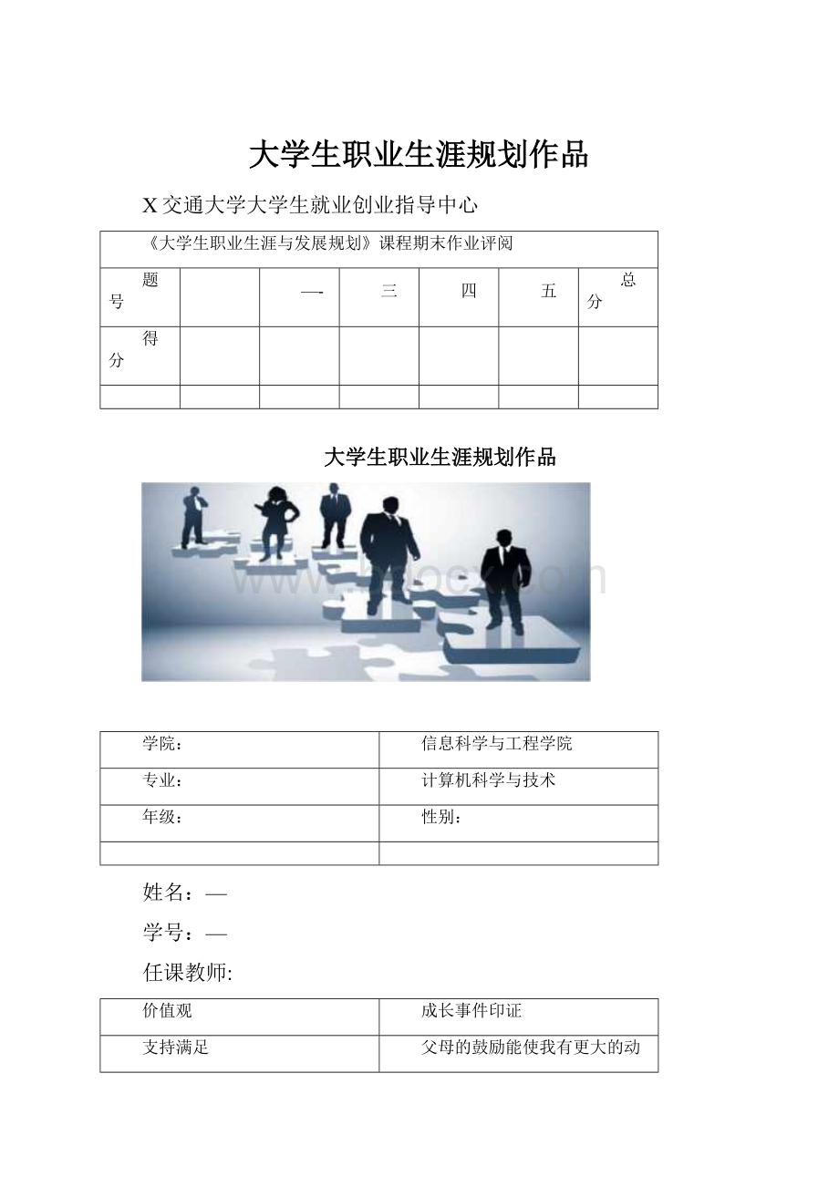 大学生职业生涯规划作品.docx