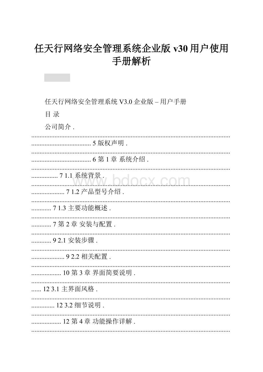 任天行网络安全管理系统企业版v30用户使用手册解析.docx_第1页