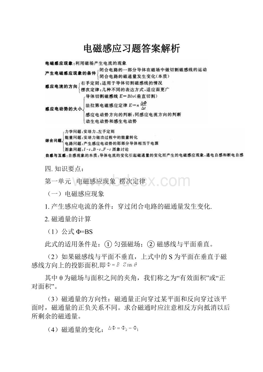 电磁感应习题答案解析.docx