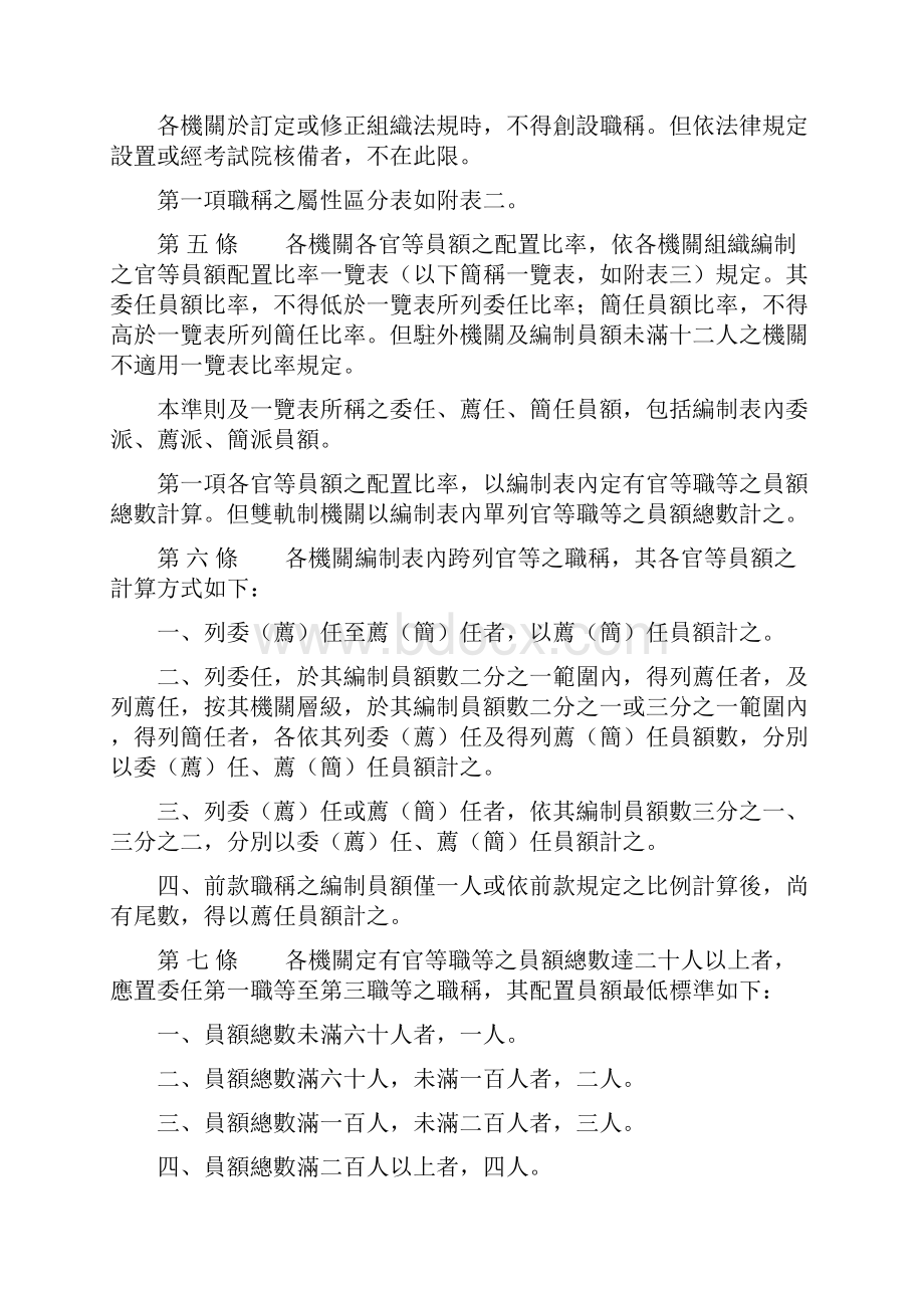 各机关职称及官等职等员额配置准则修正条文精.docx_第2页