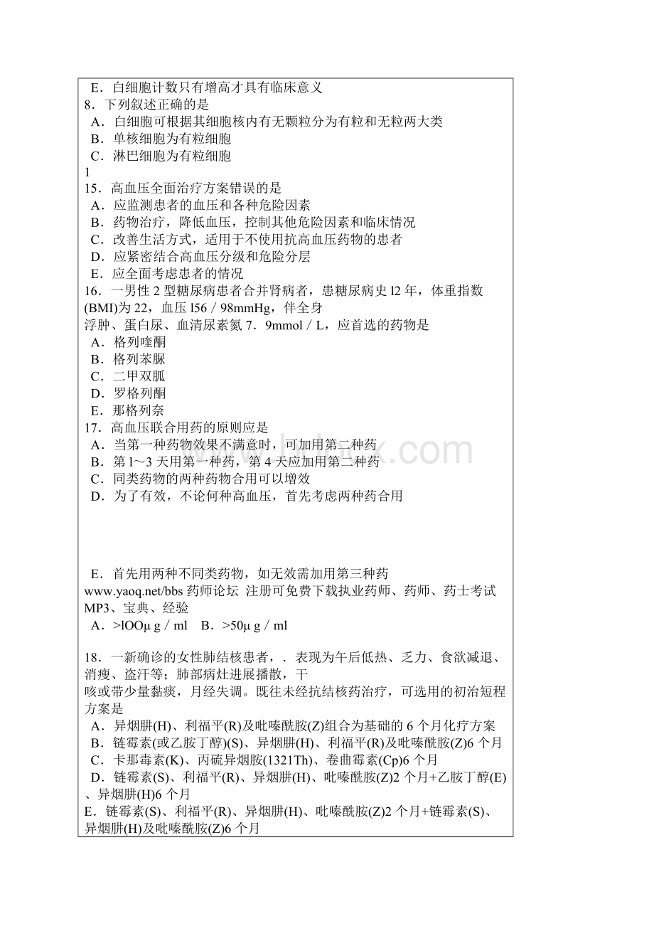 执业西药师保过班考前题之药学综合知识与技能16p.docx_第3页