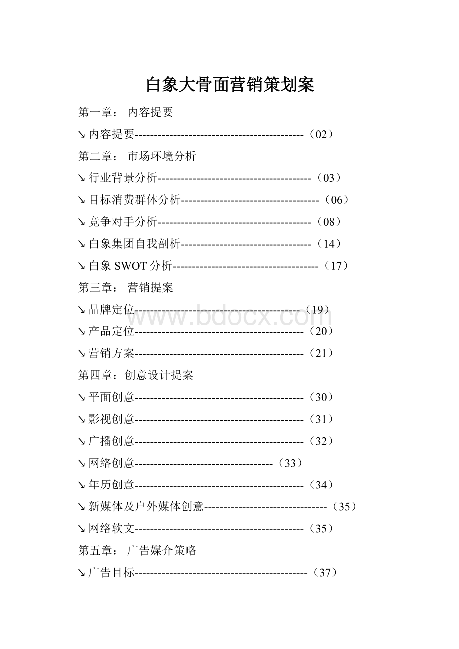 白象大骨面营销策划案.docx