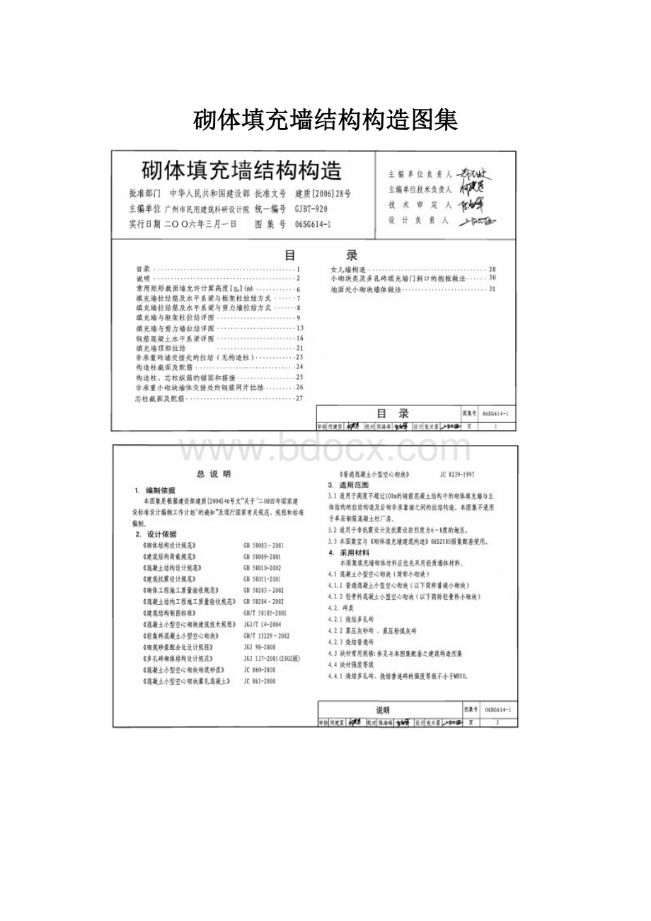 砌体填充墙结构构造图集.docx_第1页