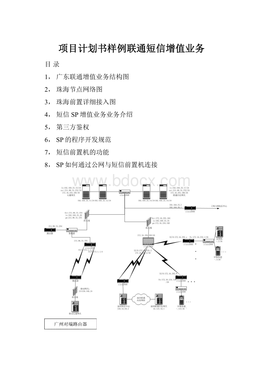 项目计划书样例联通短信增值业务.docx_第1页