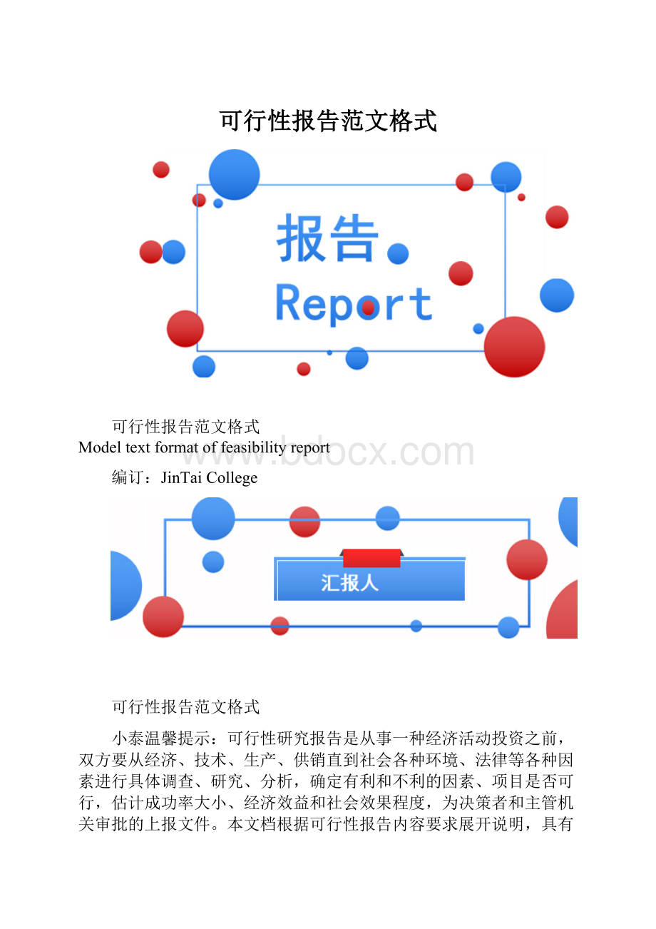 可行性报告范文格式.docx