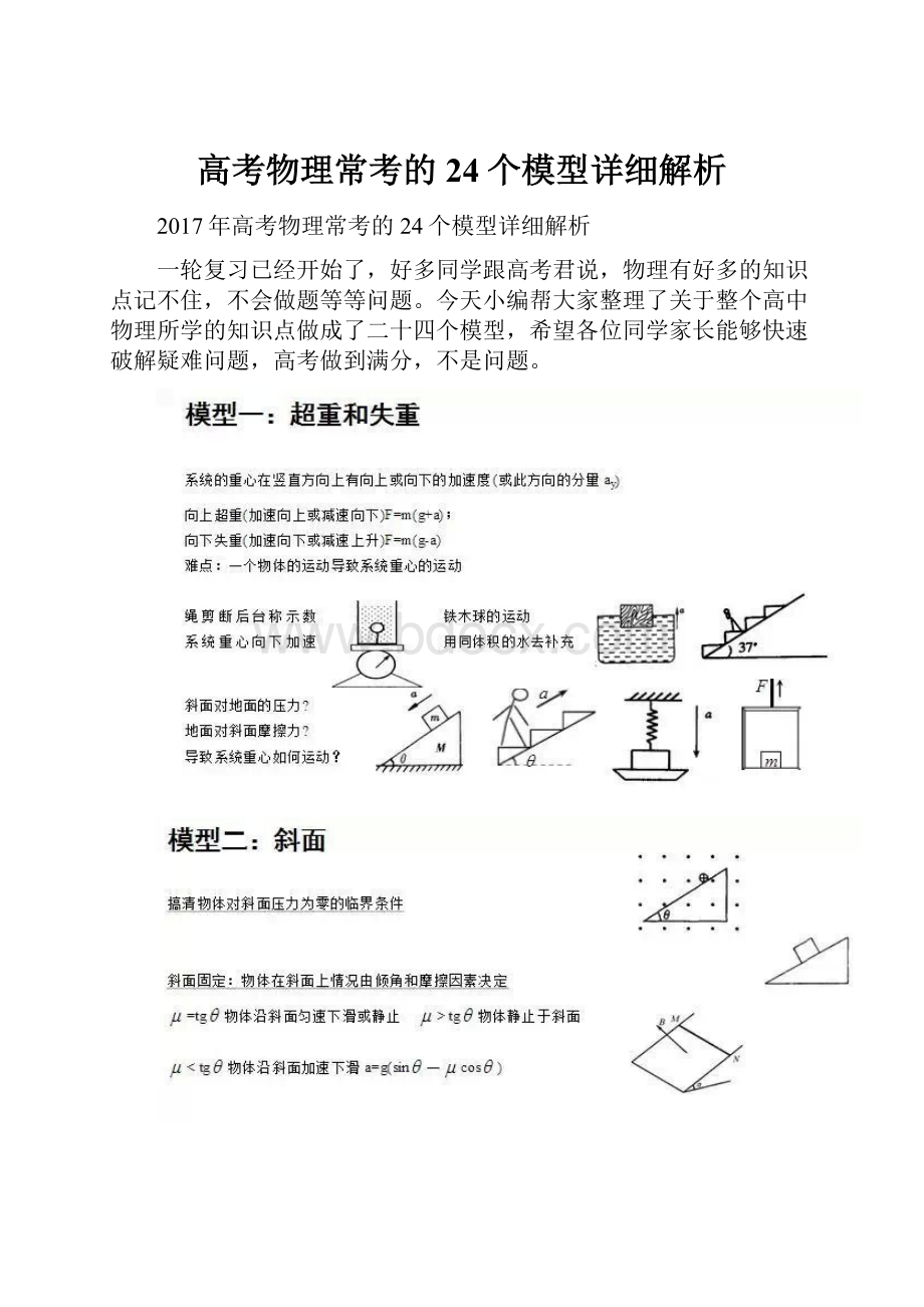 高考物理常考的24个模型详细解析.docx_第1页