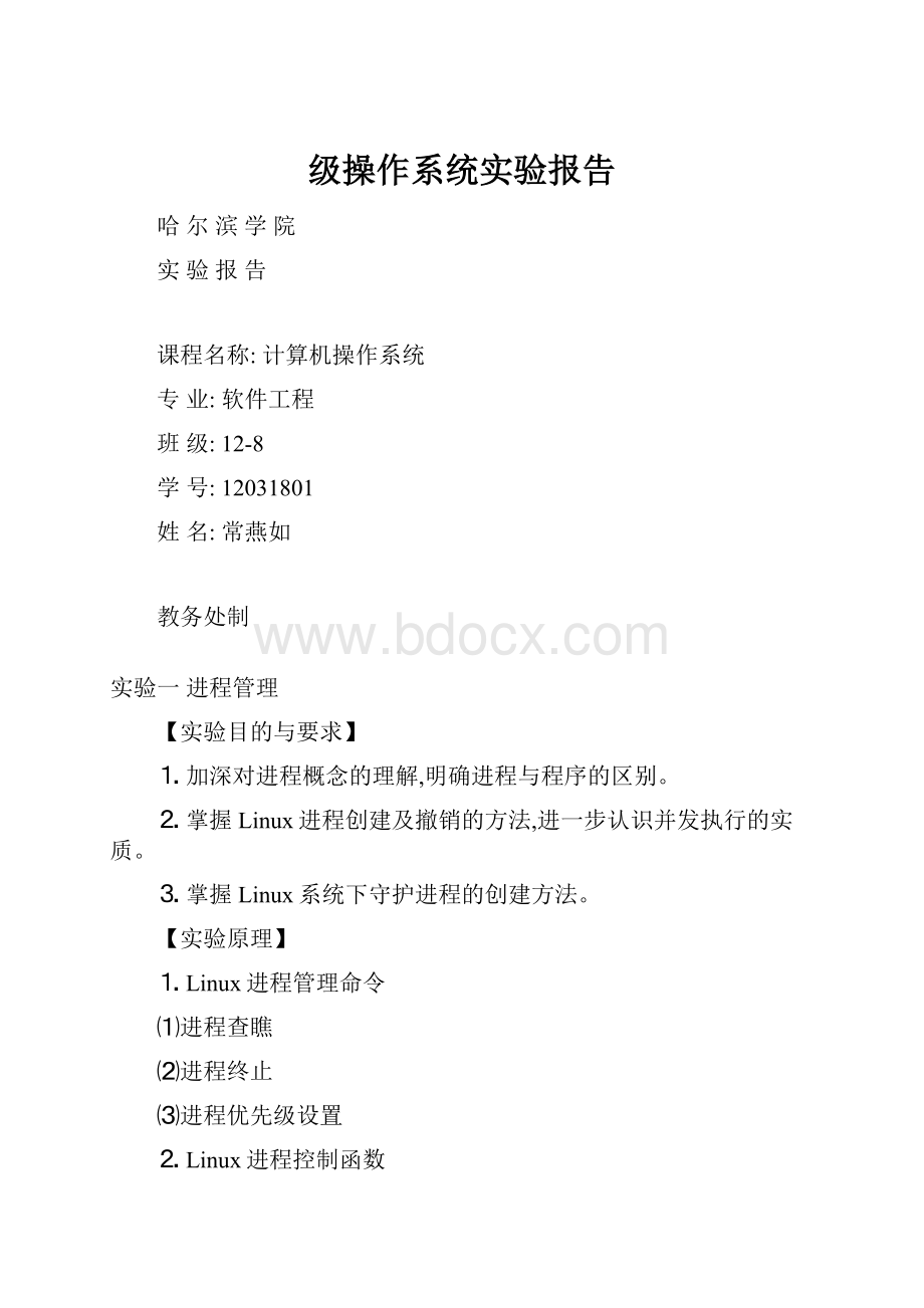 级操作系统实验报告.docx