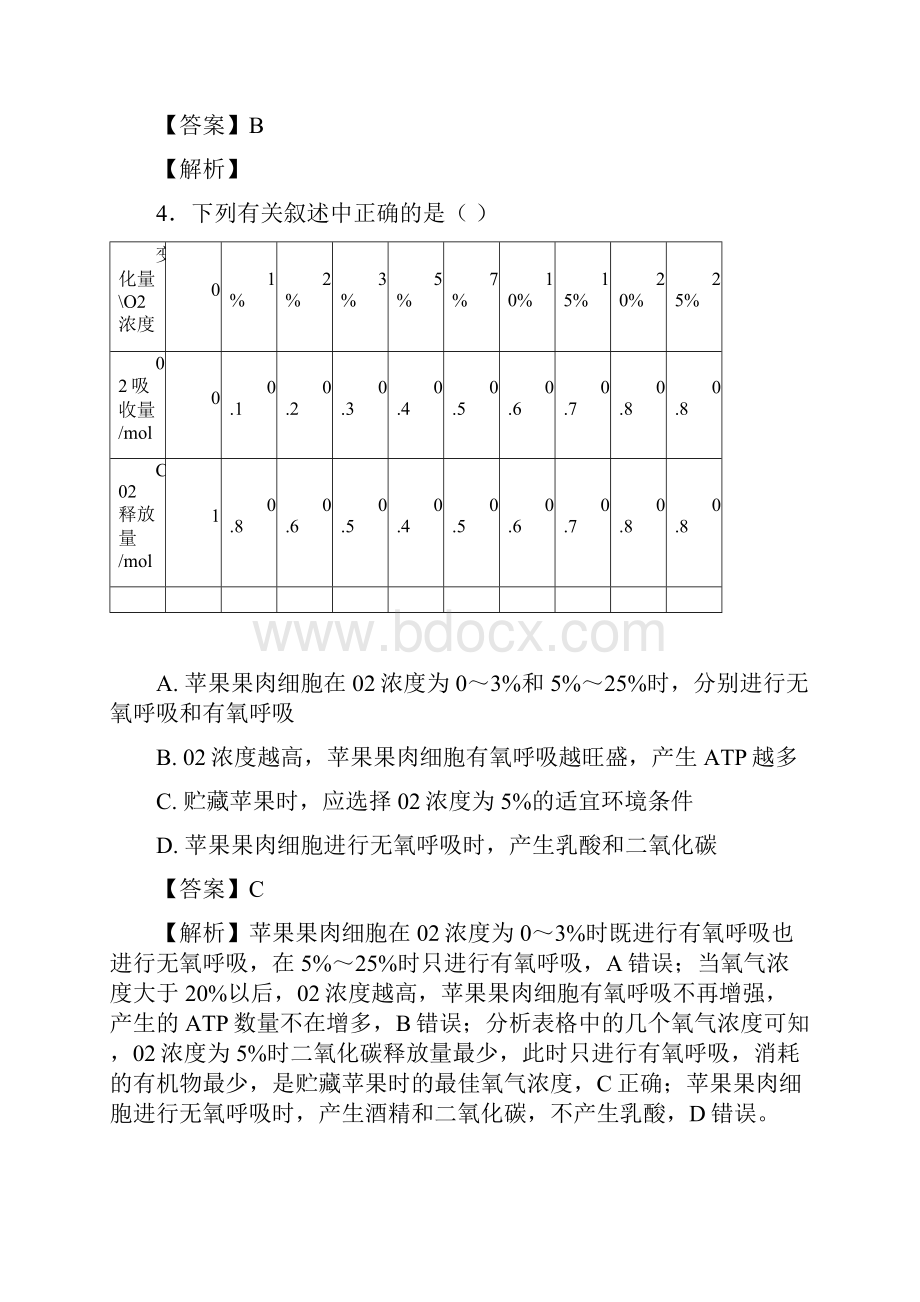 全国通用届高考生物二轮复习光合作用和呼吸作用专题卷4.docx_第2页