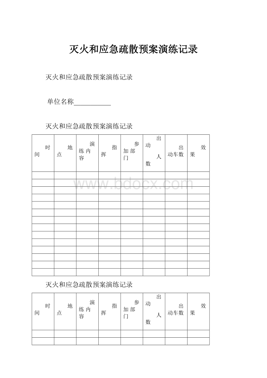 灭火和应急疏散预案演练记录.docx_第1页