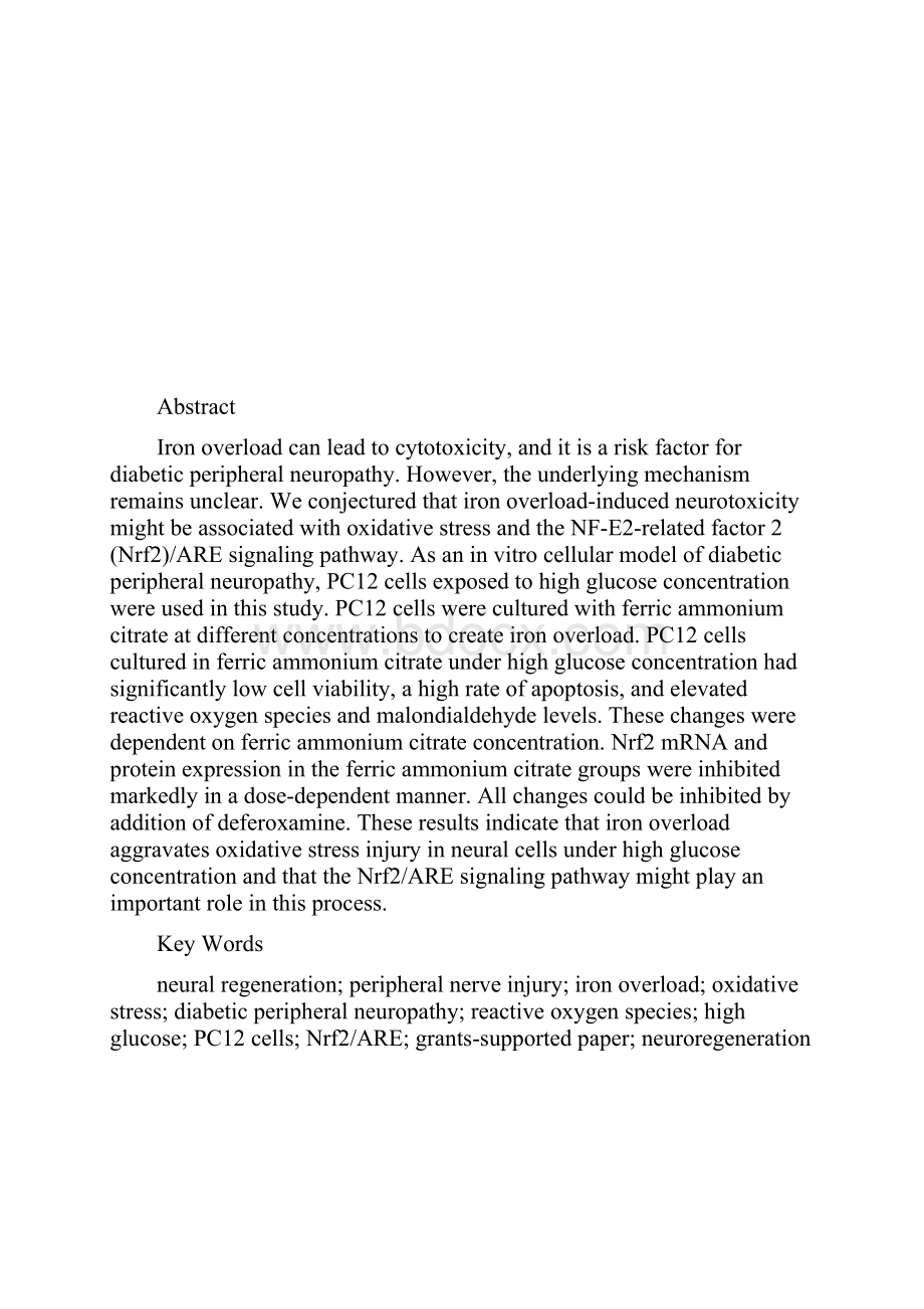 高浓度葡萄糖下铁的神经毒性作用.docx_第2页