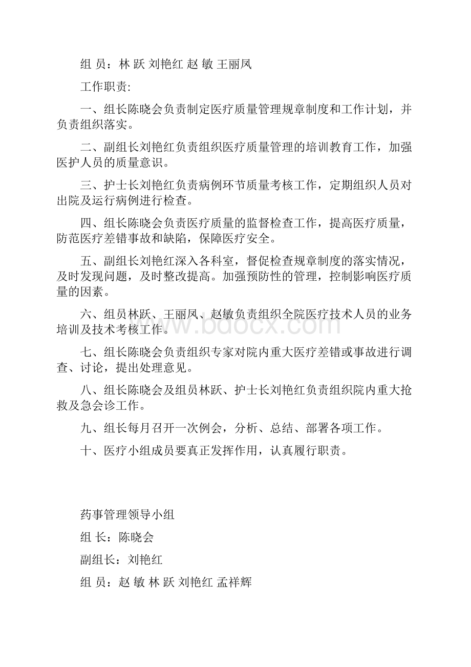 医院医疗质量管理的七个领导小组及工作职责.docx_第2页