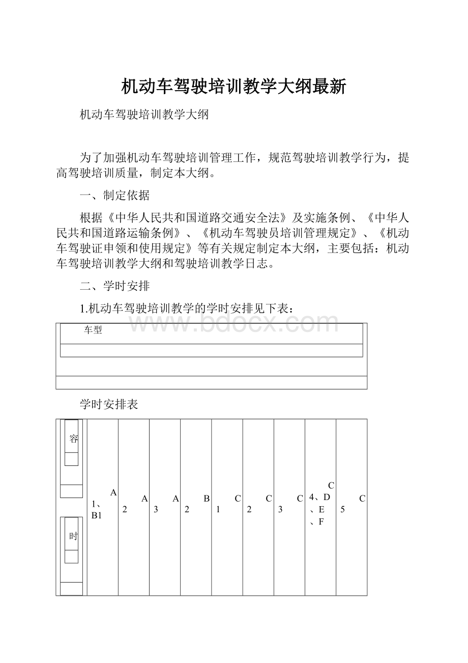 机动车驾驶培训教学大纲最新.docx