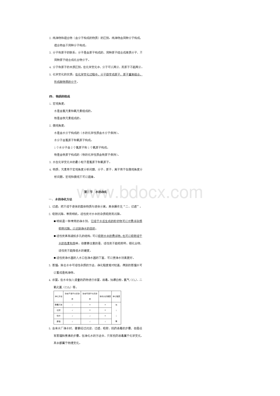 初中化学《自然界的水》知识点归纳.docx_第3页