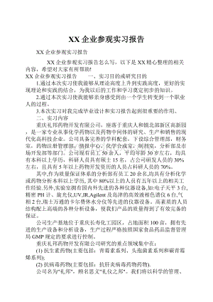 XX企业参观实习报告.docx