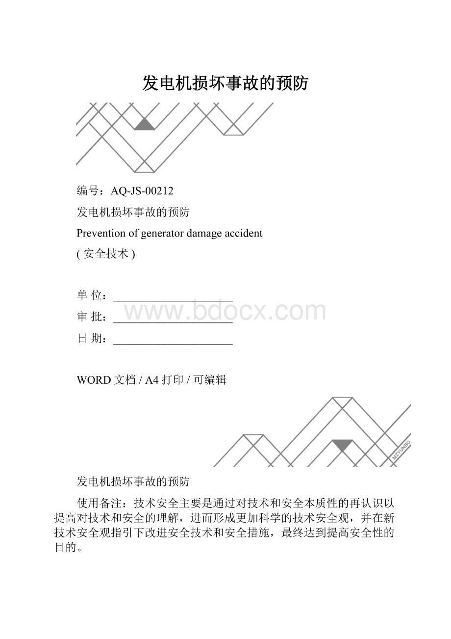 发电机损坏事故的预防.docx