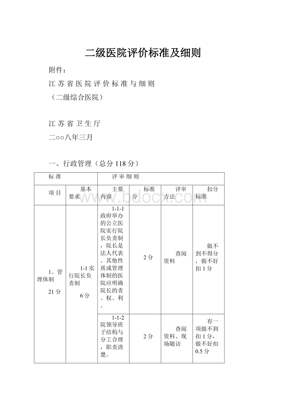 二级医院评价标准及细则.docx_第1页