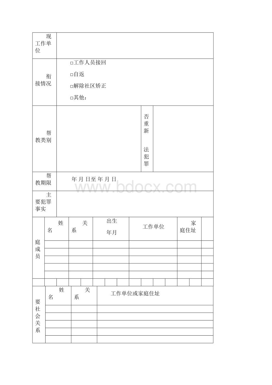 刑满释放解除矫正人员安置帮教档案模板格式.docx_第3页