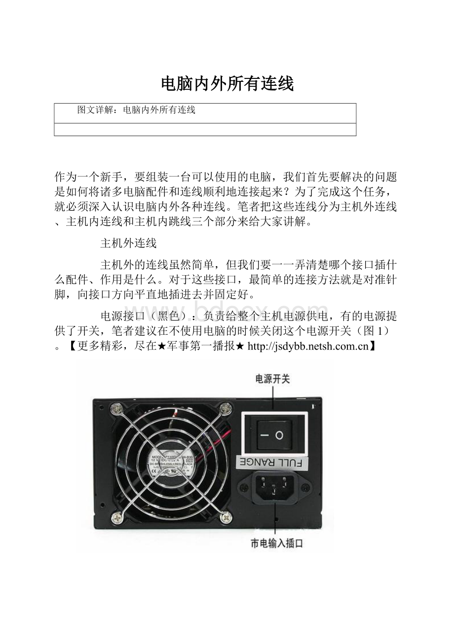 电脑内外所有连线.docx_第1页