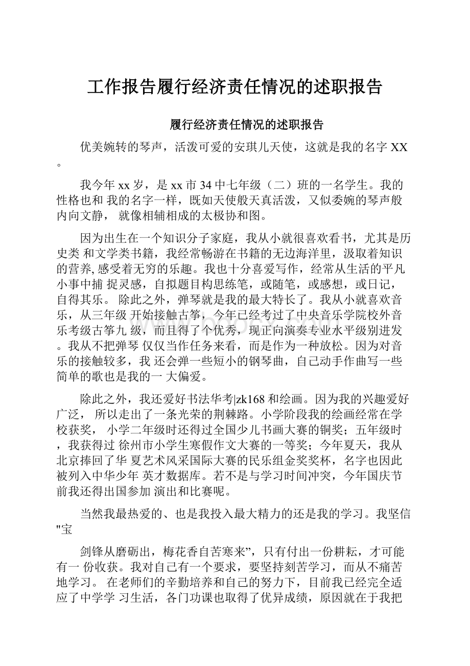 工作报告履行经济责任情况的述职报告.docx