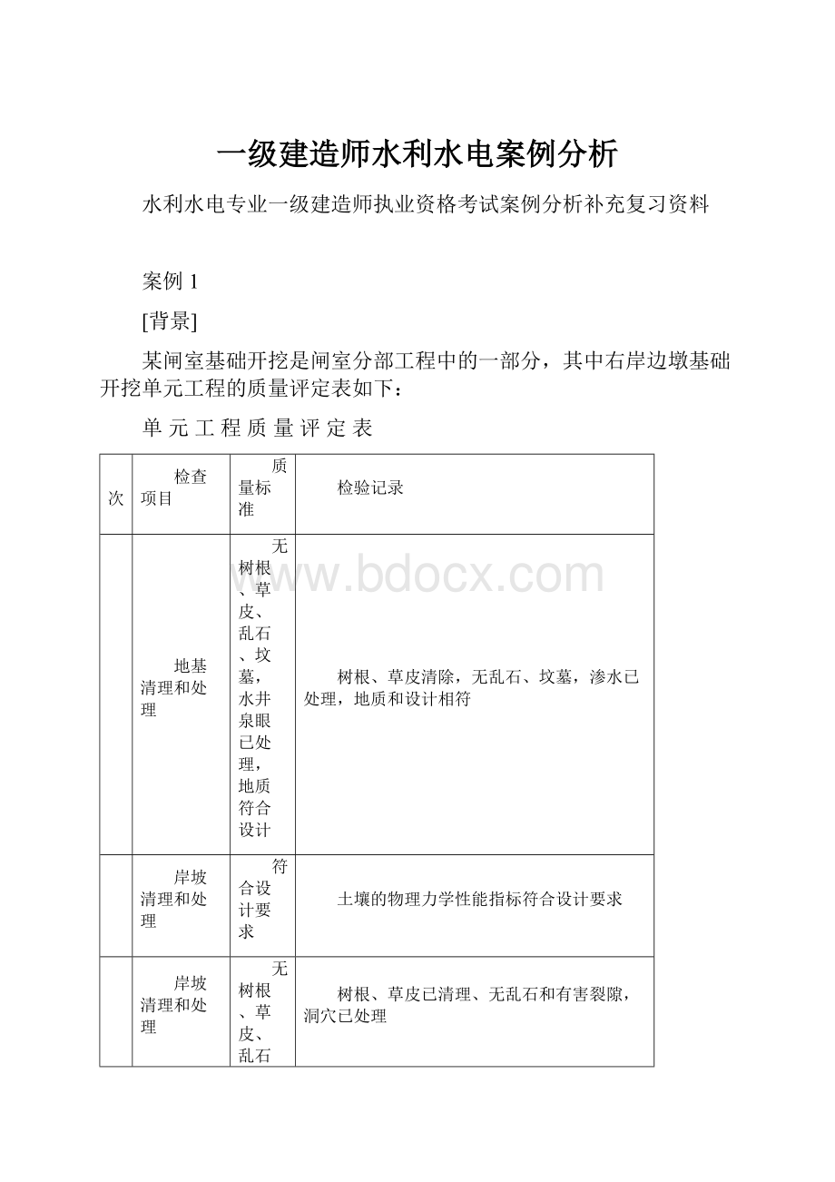 一级建造师水利水电案例分析.docx_第1页