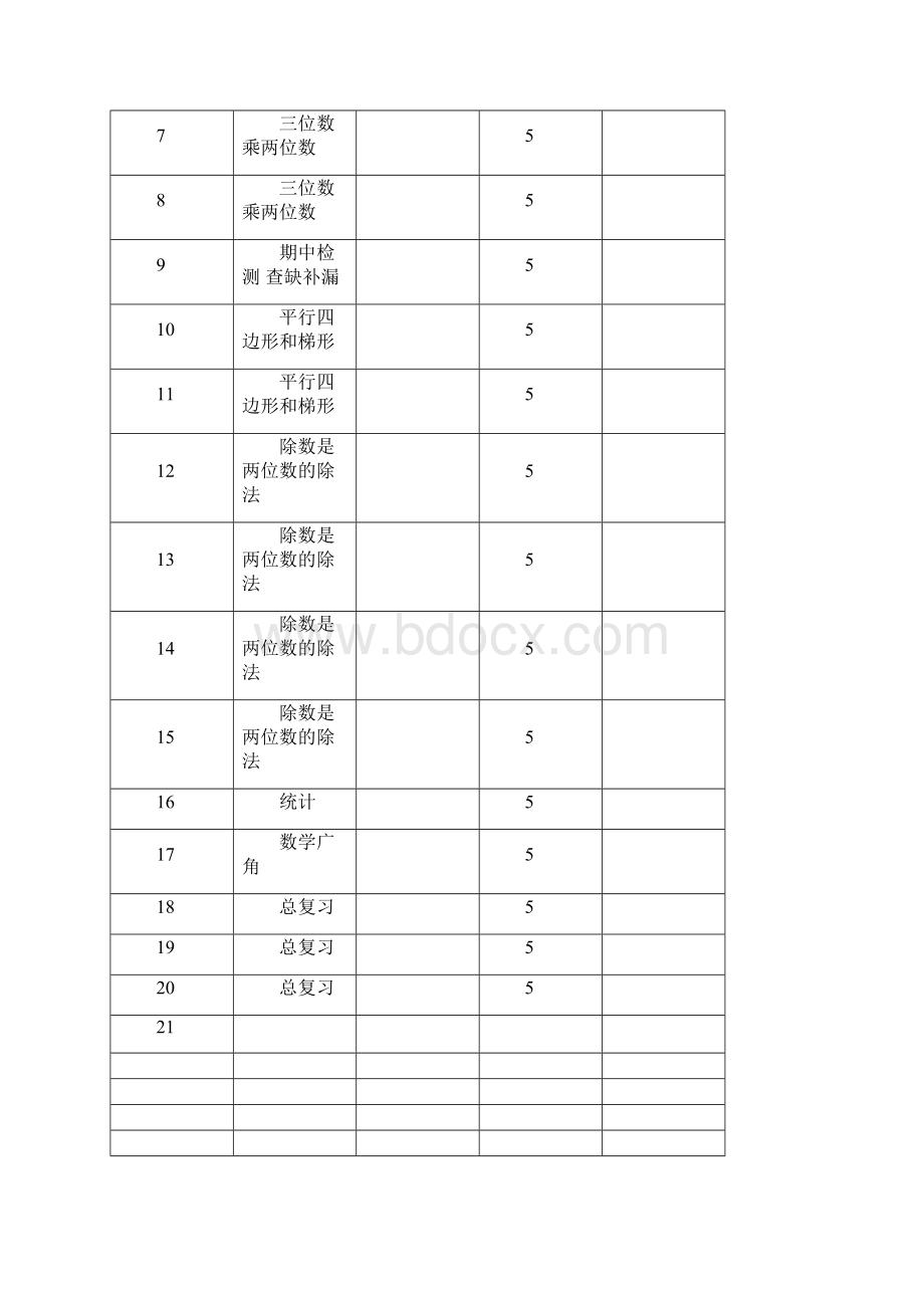 人教版小学四年级上册数学全册教案表格式2.docx_第2页