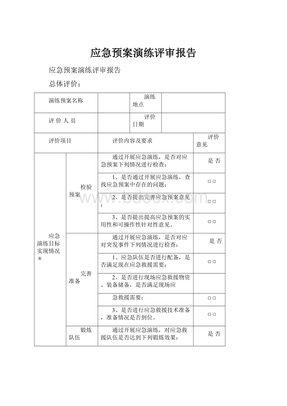 应急预案演练评审报告.docx_第1页