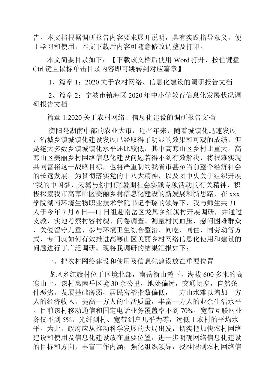 关于农村网络信息化建设的调研报告文档2篇.docx_第2页