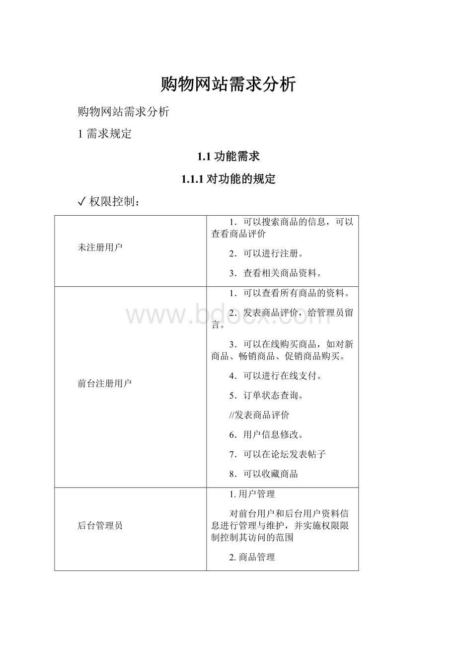 购物网站需求分析.docx_第1页