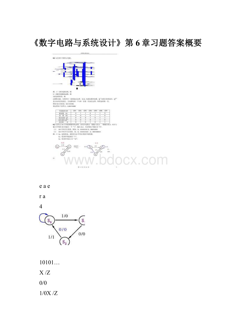 《数字电路与系统设计》第6章习题答案概要.docx