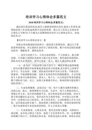 培训学习心得体会多篇范文.docx