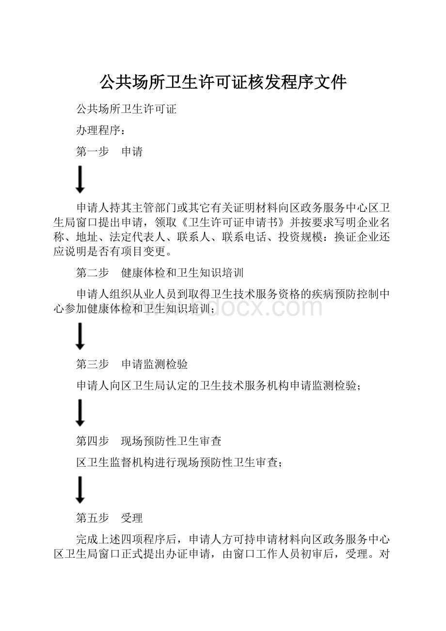 公共场所卫生许可证核发程序文件.docx