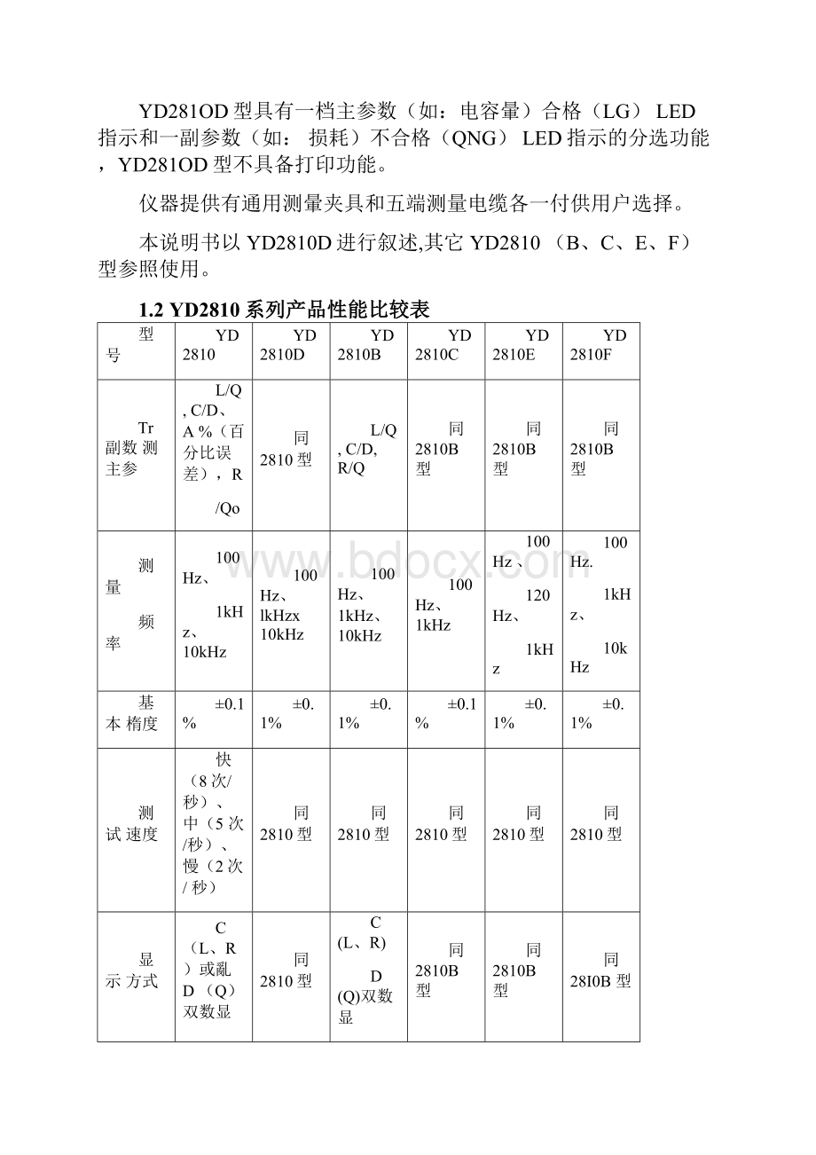 YD2810电桥说明书docx.docx_第3页