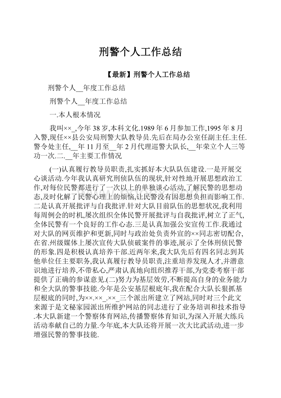 刑警个人工作总结.docx