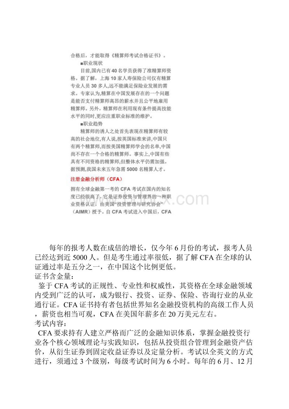 金融行业含金量最高的职业证书大全经典.docx_第2页