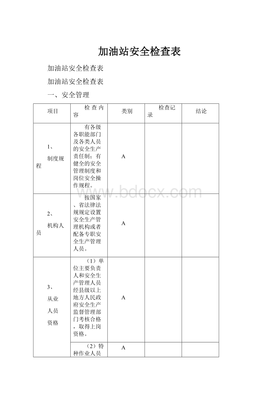 加油站安全检查表.docx