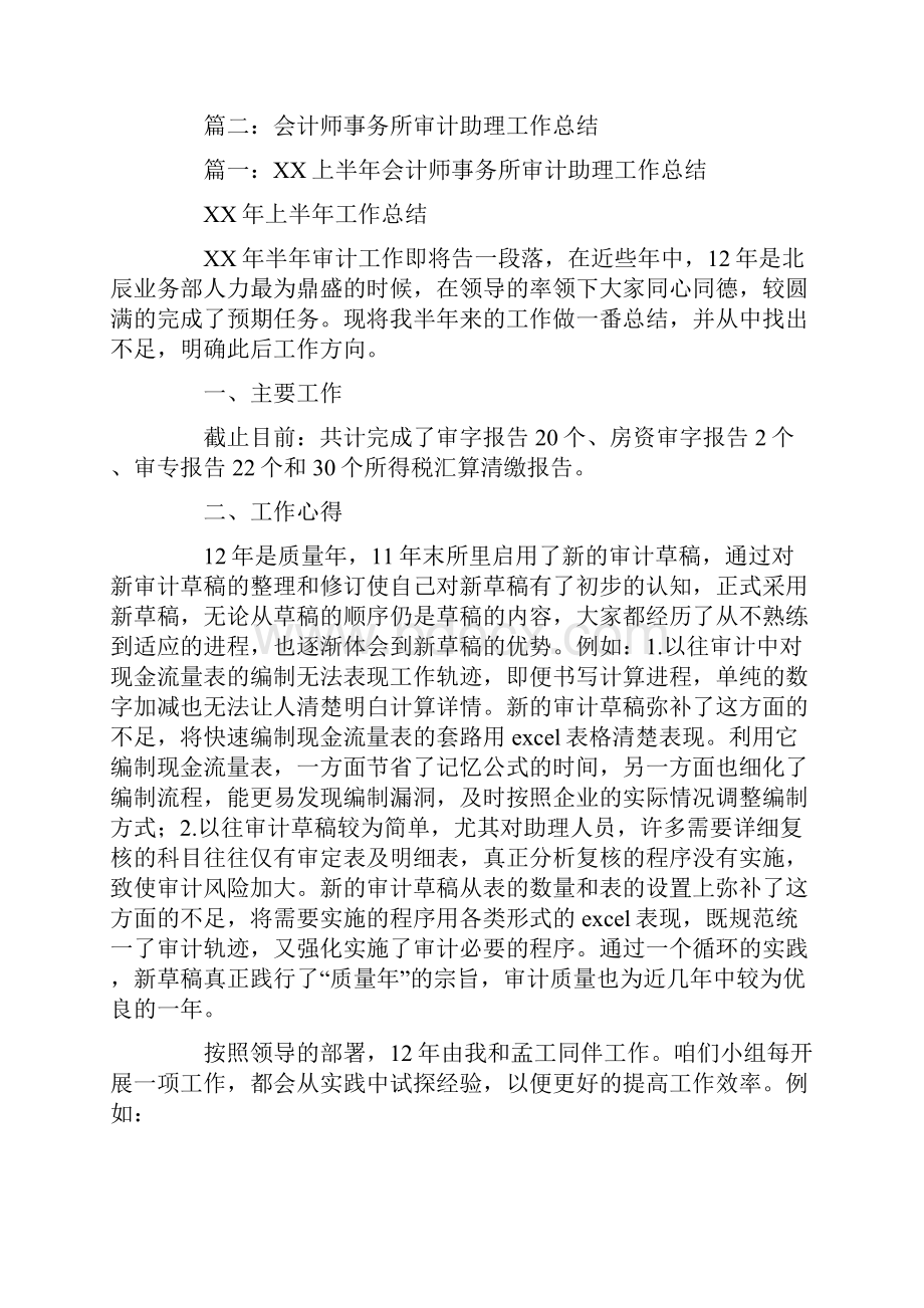 会计师事务所审计助理工作总结.docx_第2页