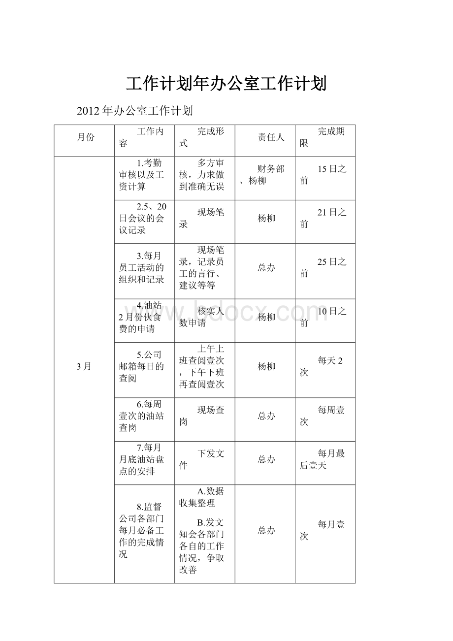 工作计划年办公室工作计划.docx