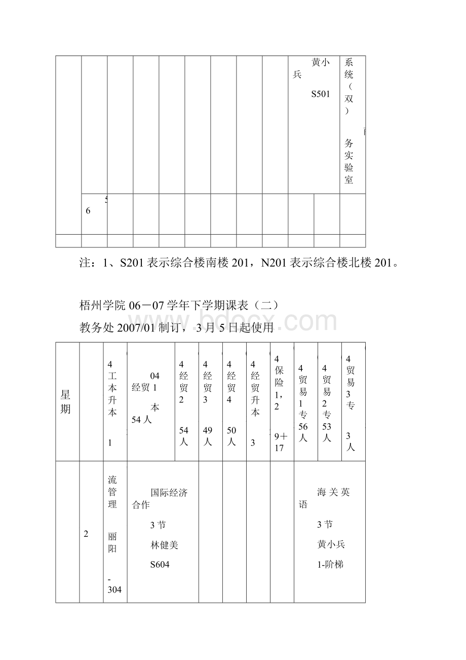 梧州学院0607学年下学期课表一.docx_第3页