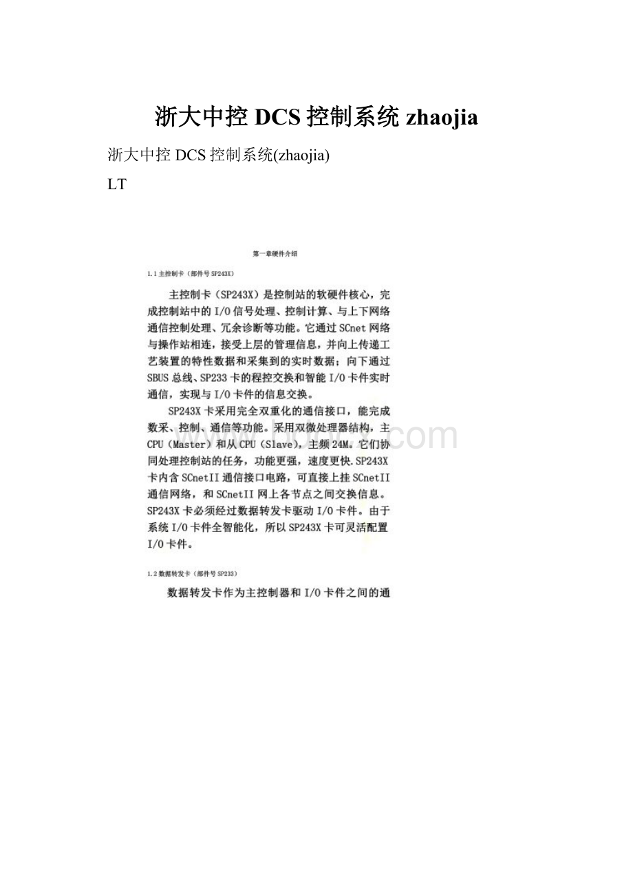 浙大中控DCS控制系统zhaojia.docx