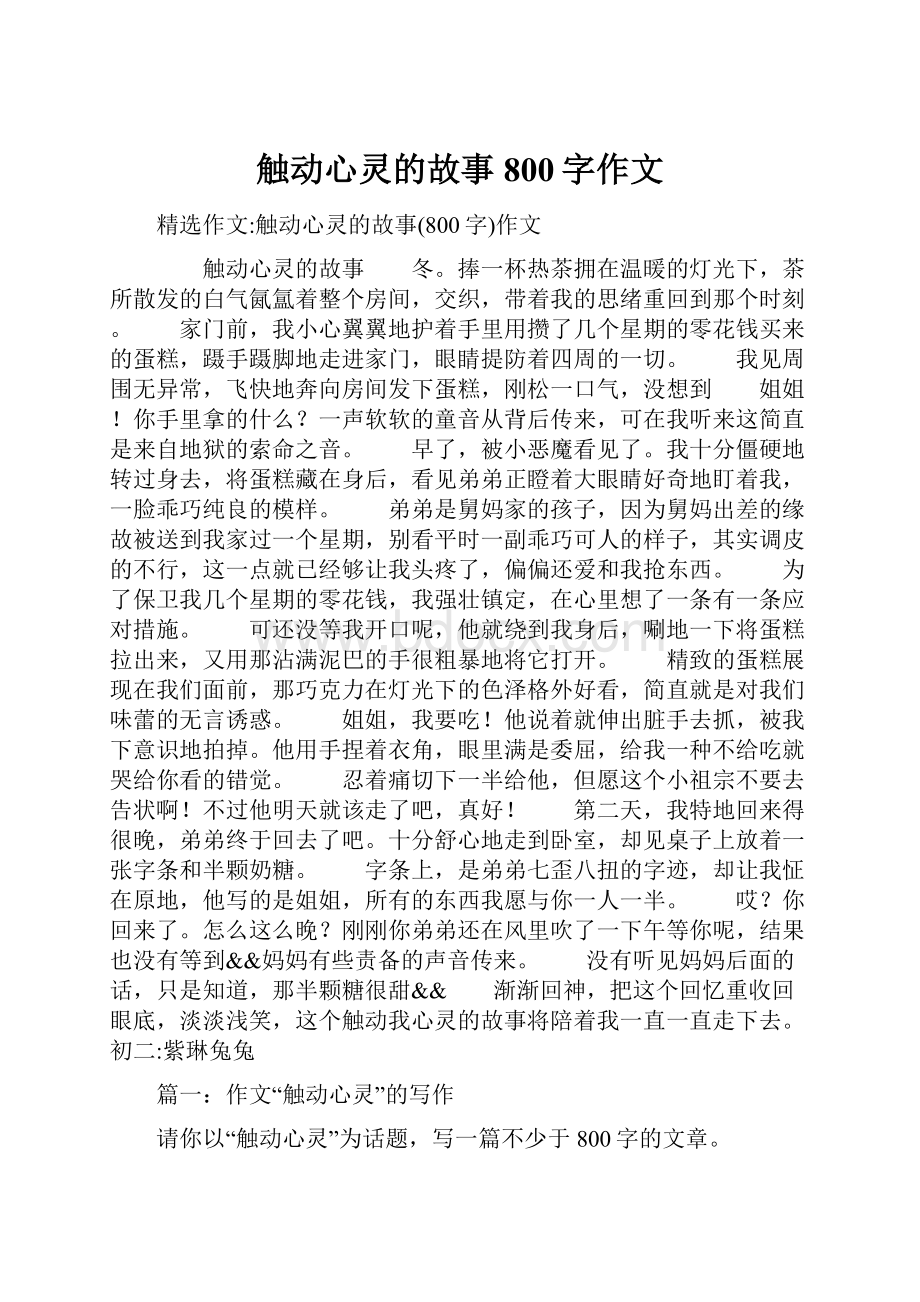 触动心灵的故事800字作文.docx