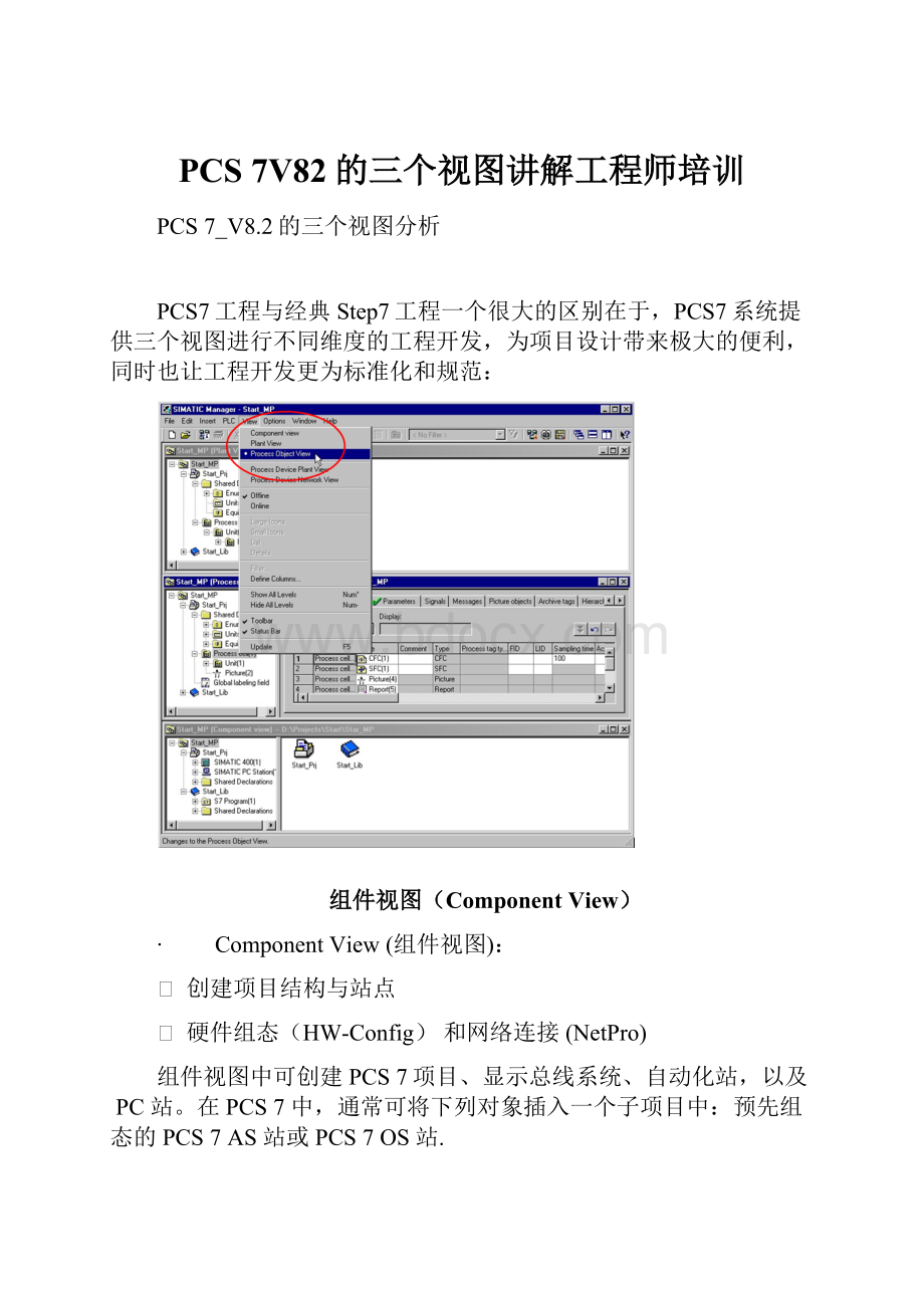 PCS 7V82的三个视图讲解工程师培训.docx